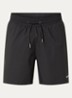Zwemshort met streepprint en steekzakken - Zwart