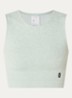 Studio fijngebreide crop top met logo - Gebroken wit