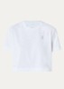 Train cropped trainings T-shirt met logo- en backprint - Wit
