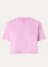 Train cropped trainings T-shirt met logo- en backprint - Roze