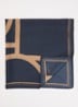 Aditha sjaal met print 60 x 60 cm - Donkerblauw