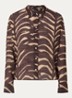 Fadena Leaves semi-transparante blouse met bladprint - Bruin