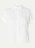 Felila blouse van linnen met siernaad - Wit