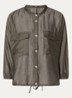 Funuk blouse in linnenblend met borstzakken - Bronsgroen