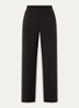 Melane high waist straight fit pantalon van travelstof met steekzakken - Zwart