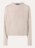 Saglanz top met ribstructuur - Taupe