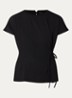 Sifem top van jersey met strikdetail - Zwart