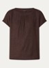 T-shirt met structuur - Bruin