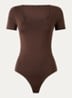 Body met ronde hals - Donkerbruin