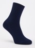 Ribgebreide sokken in katoenblend - Donkerblauw