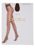 Stylish panty met bloemenprint in 30 denier - Bruin