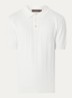 Barto regular fit polo met ingebreid patroon - Gebroken wit