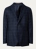 Ferry regular fit colbert in wolblend met gemêleerd dessin - Donkerblauw