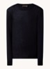 Miguel fijngebreide pullover van scheerwol - Donkerblauw