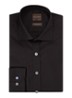 Slim fit strijkvrij overhemd met cut away kraag - Zwart