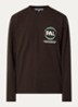 Longsleeve met logo- en backprint - Donkerbruin