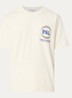 T-shirt met logo- en backprint - Beige
