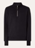 Broad sweater met halve rits en logo - Zwart