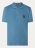 Hobart regular fit polo met logoborduring - Blauw