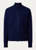 Levico fijngebreid vest in wolblend met col - Donkerblauw
