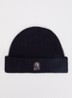 Matio ribgebreide muts in merino wolblend met logo - Donkerblauw