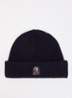 Matio ribgebreide muts in merino wolblend met logo - Donkerblauw