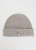 Matio ribgebreide muts in merino wolblend met logo - Grijs