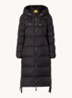 Panda longline puffer jas met donsvulling en capuchon  - Zwart