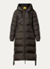 Panda longline puffer jas met logo - Donkerbruin