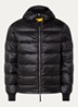 Pharrell puffer jack met capuchon en logo - Zwart