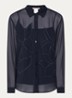Agone semi-transparante blouse met strass - Donkerblauw