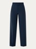 Emblema high waist wide fit pantalon met steekzakken - Donkerblauw