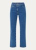 Regular high waist cropped slim fit jeans met medium wassing - Blauw