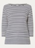 Top met boothals en streepprint - Donkerblauw