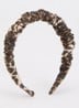 Smocked haarband met print - Bruin