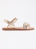 Plagette Multi Flower sandaal van leer met metallic finish - Zilver