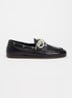 Boat loafer van leer - Zwart