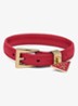 Armband van leer met hanger - Rood