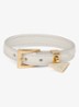 Armband van leer met hanger - Gebroken wit
