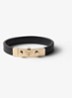 Armband van leer met logo - Zwart