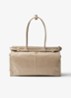 Bonnie Large schoudertas van kalfsleer - Beige