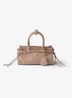 Bonnie Mini handtas van kalfssuède - Beige