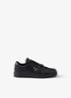 Downtown sneaker van leer met logo - Zwart