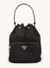 Duet Re-Nylon handtas met leren details - Zwart