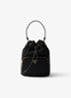 Duet Re-Nylon handtas met leren details - Diepzwart