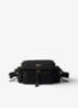 Explore Re-Nylon Medium schoudertas met leren details - Diepzwart