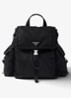 Explore Re-Nylon rugzak met leren details - Zwart