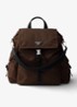 Explore Re-Nylon rugzak met leren details - Bruin