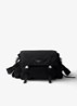 Explore Re-Nylon schoudertas met leren details - Zwart