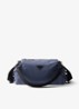 Explore Re-Nylon schoudertas met leren details - Blauw